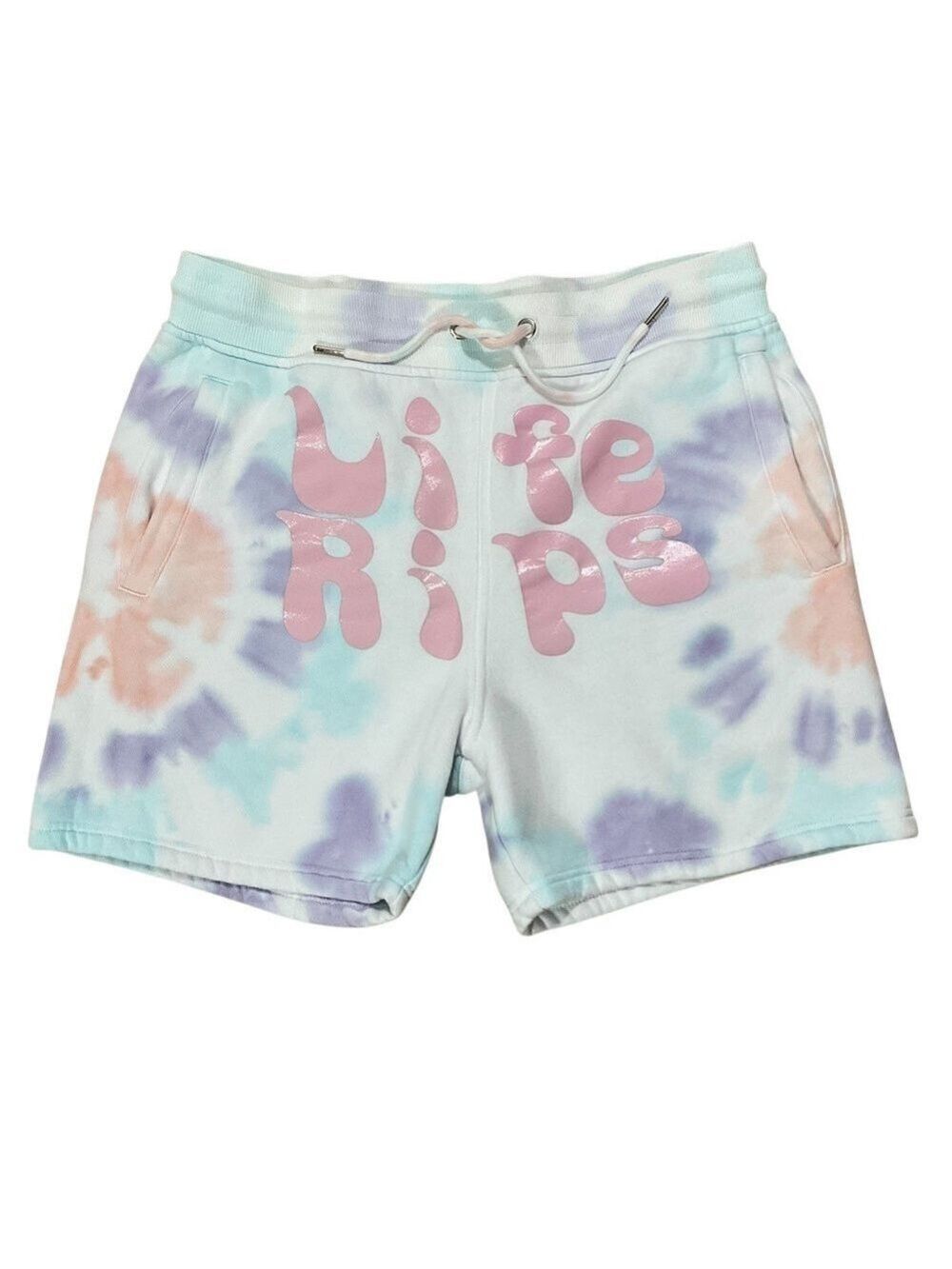 Chris D’Elia Life Rips Tie-Dye Sweat Shorts Size Medium Pastel Pullover Shorts